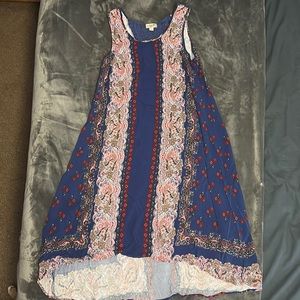 One World, blue paisley sundress, size XL
